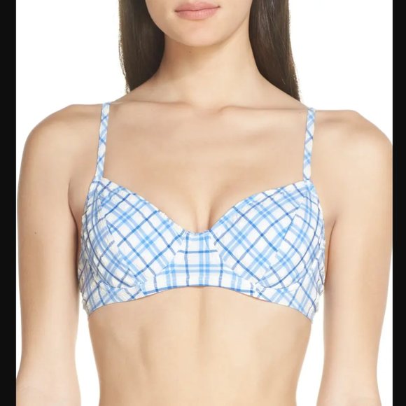 Tory Burch Other - Tory Burch Blue Plaid Underwire Bikini Top